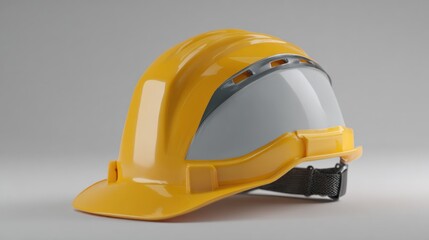 Yellow safety helmet protective gear for construction and workplace