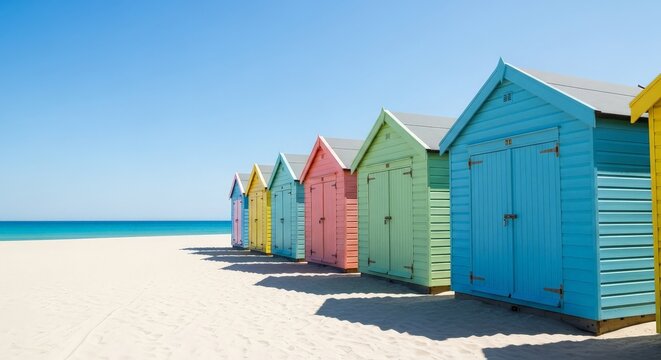 colorful beach huts
