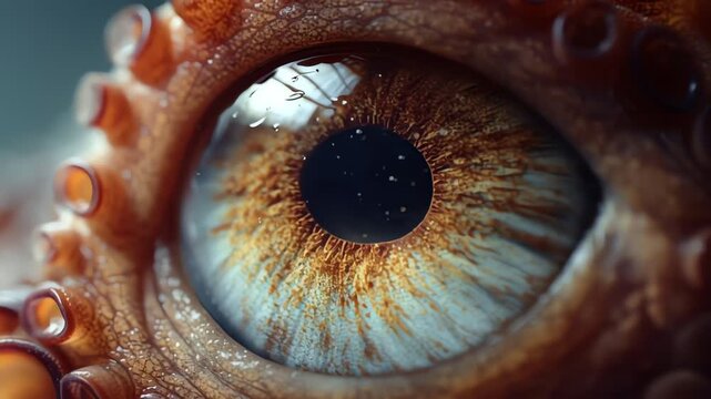Octopus Eye Macro: Detailed Marine Life Close-Up
