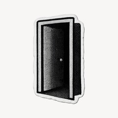 Obraz premium Retro open door illustration