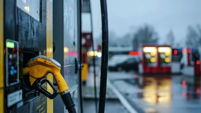The yellow petrol pump at the filling station symbolises dependence on petroleum products, highlighting the environmental crisis, and will provide a relevant backdrop for discussing alternative energy