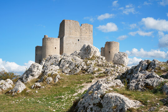 Ruins of the Castle of Rocca Calascio in Abruzzo, Italy