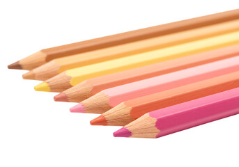 Obraz premium Colorful pencils in various shades on transparent background for art and drawing