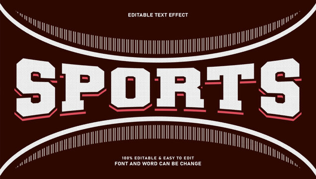 Sport Varsity College Text Effect with 3D Retro Style