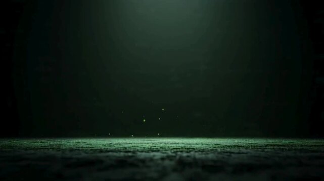 Ethereal particles ascend from a mysterious, textured ground bathed in a dim, evocative green light, creating an atmospheric concept of profound depth and quiet energy