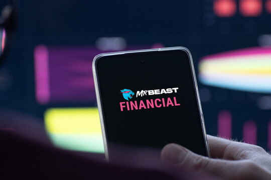 MrBeast logo and financial on a black screen.