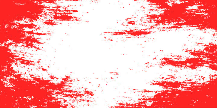 A red grunge watercolor texture with artistic paint splashes and blood-like ink splatters creates a decorative vector pattern design for a dirty red paper backdrop or Christmas card wallpaper