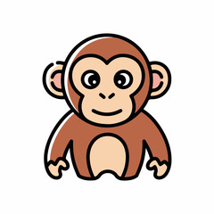 Obraz premium Cute monkey cartoon character vector