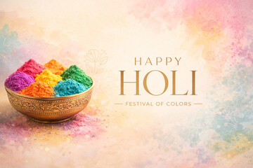 Holi poster: happy holi poster design; typography happy holi
