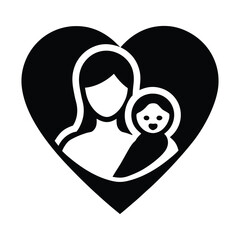 Fototapeta premium mother and baby love icon vector art