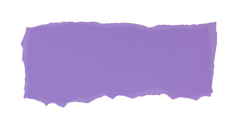 Un morceau de papier brut, de forme rectangle, de couleur violet et déchiré sur un fond transparent. Un espace de copie. © Gautier Normand