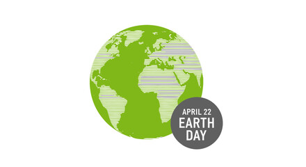 Obraz premium Earth Day icon with green globe and eco-friendly theme, isolated on transparent background.