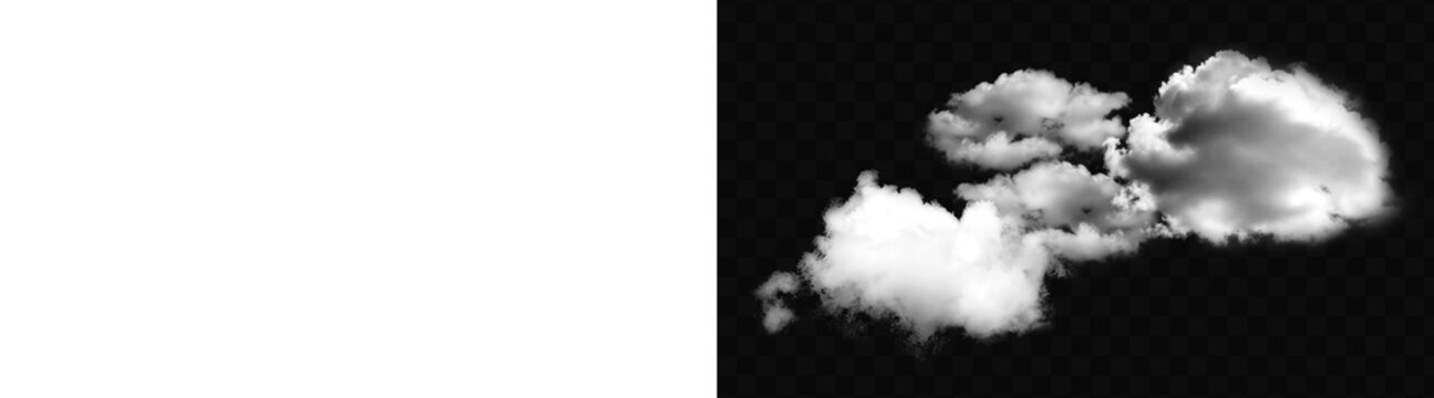 Realistic cloud png element, isolated fluffy white cloud on transparent background