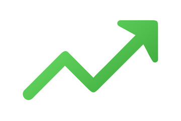 Rising green arrow growth symbol