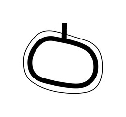 Obraz premium Minimalist Black Vector Umbrella Icon