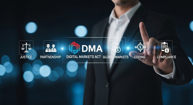 Digital Markets Act (DMA) Compliance and Global Business Strategy Concept