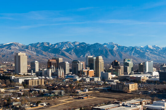 Salt Lake City Skyline in Winter