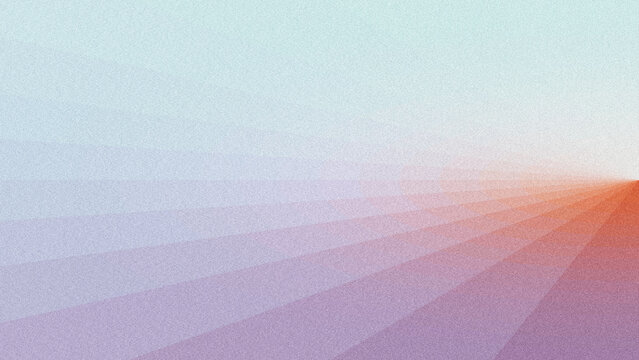A modern abstract background featuring smooth gradient rays transitioning from cool blue to warm orange, overlaid with a subtle grainy noise texture.