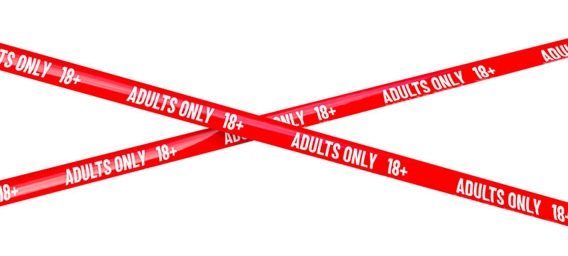 Red adults only 18 plus 3d isolated