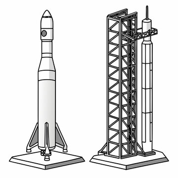 Of a rocket and launch pad space spacecraft launch tower