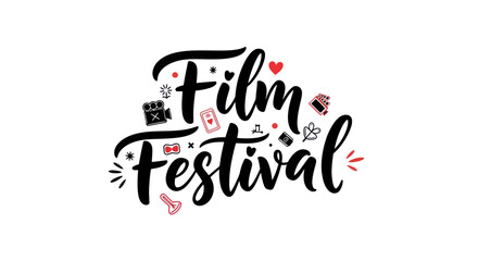 Film festival typography illustration © Lexxa