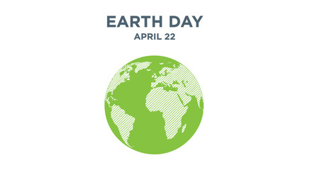 Obraz premium Earth Day icon with green globe on transparent background, April 22.