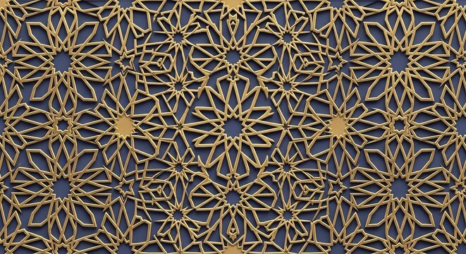 Intricate Geometric Islamic Pattern Background.