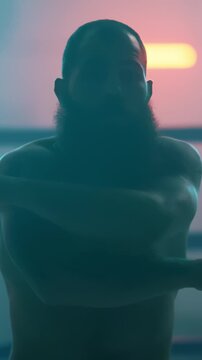 Intense Boxing Training and Fight: Professional Boxers Sparring in Ring, Close-up Portraits, Jumping Rope, Push-ups, and Cinematic Gym Workout Sessions with Athletic Men.