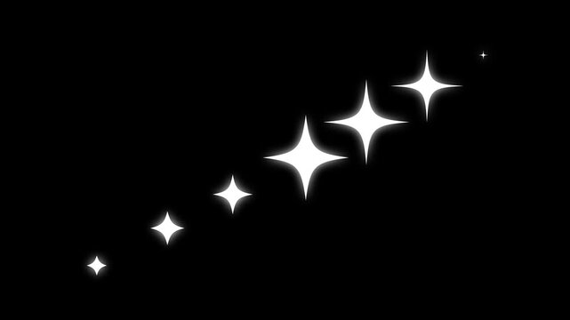 magical twinkle star glitter on smooth black gradient background. Luminous twinkling star  on dark night style, radiant twinkle star sparkle overlay on soft. Fantasy twinkling star glow on neon.4k