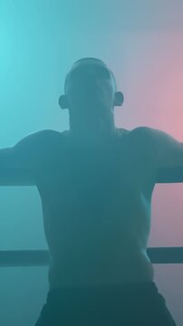Intense Boxing Training and Fight: Professional Boxers Sparring in Ring, Close-up Portraits, Jumping Rope, Push-ups, and Cinematic Gym Workout Sessions with Athletic Men.