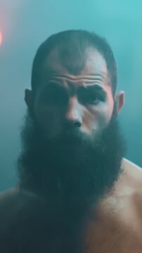 Intense Boxing Training and Fight: Professional Boxers Sparring in Ring, Close-up Portraits, Jumping Rope, Push-ups, and Cinematic Gym Workout Sessions with Athletic Men.