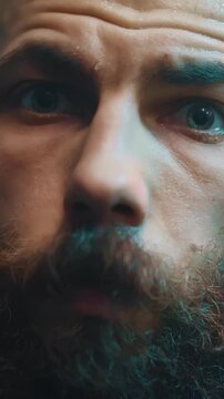 Intense Boxing Training and Fight: Professional Boxers Sparring in Ring, Close-up Portraits, Jumping Rope, Push-ups, and Cinematic Gym Workout Sessions with Athletic Men.