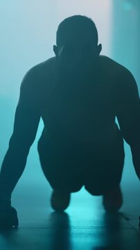 Intense Boxing Training and Fight: Professional Boxers Sparring in Ring, Close-up Portraits, Jumping Rope, Push-ups, and Cinematic Gym Workout Sessions with Athletic Men.
