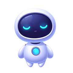 Futuristic AI Companion: An adorable, stylized robot with a sleek, minimalist design, embodies the promise of future technology, representing artificial intelligence and its potential.