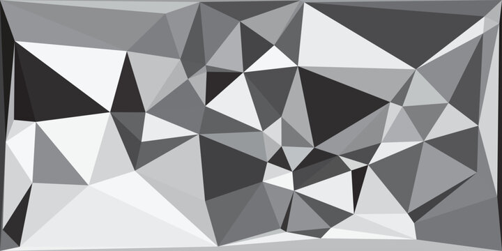 Abstract Low Poly Geometric Background with Grey and White Triangular Mesh Pattern