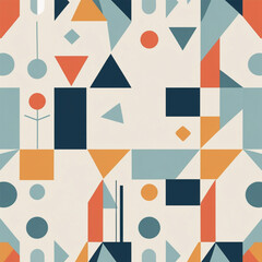 Obraz premium Contemporary Minimal Vector Geometric Tile Pattern Design
