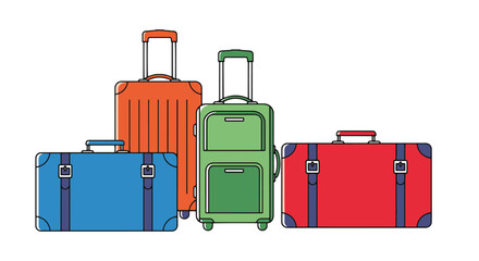 Suitcase Line art abstract smooth color vector © Maharab