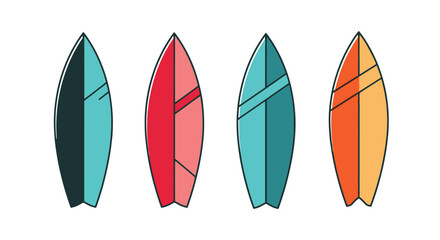 Surfboard Line art dynamic abstract color illustration © Maharab