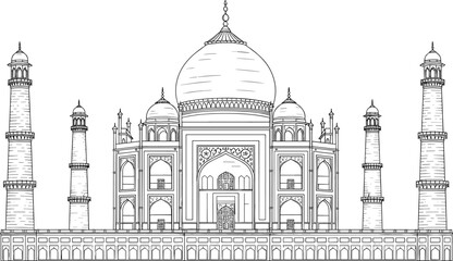 Taj Mahal Landmark Illustration © MstRanzina