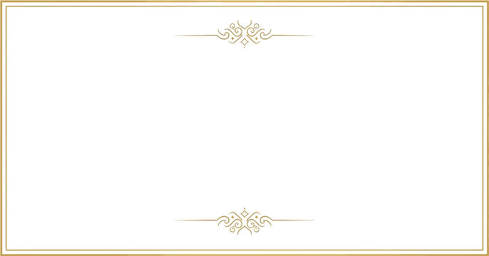 Elegant simple gold border frames a pristine white rectangle for text.