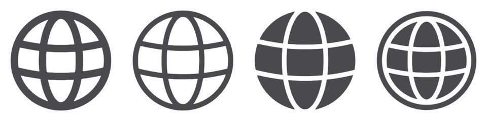 Earth globe icons representing internet and global network