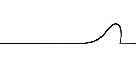 Obraz premium Simple black line wave graphic on a white background symbolizing sound or signal