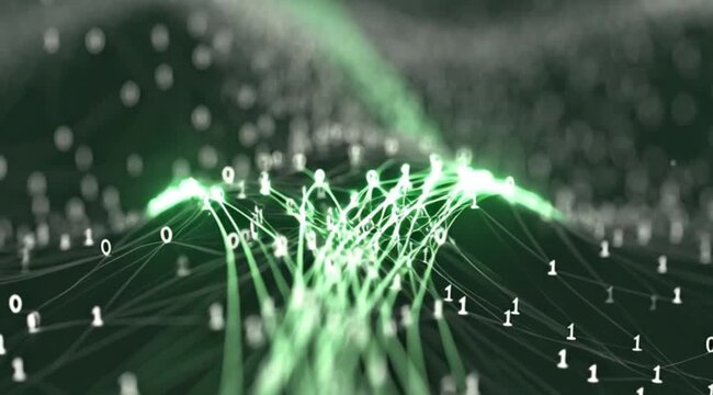a visionary 3d abstract digital rendering featuring glowing emerald green organic structures, dynamic parametric flows, and intricate data networks that blend biotechnology themes with futuristic comp