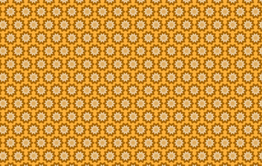 Seamless Geometric Star Pattern Background With Moroccan Arabesque Tiles In Warm Yellow Tones