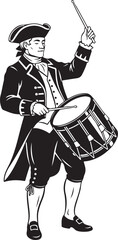 Revolutionary War Drummer Vector. Colonial Drummer Boy - Revolutionary War Military Musician American Revolution Illustration,