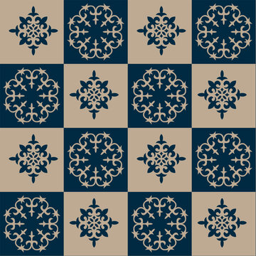 Motif of Kazakh, Kyrgyz, Uzbek. Seamless pattern. Turkic ornament. Stylized nomadic ornaments. Islam, Arabic, ottoman motif. For ceramic, textile, print design, embroidery, sandblaster. 