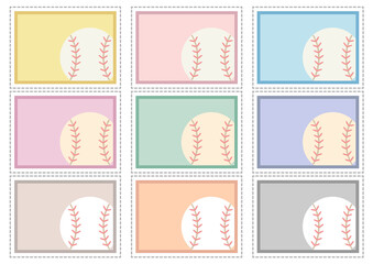 野球■野球ボールのメッセージカードセット