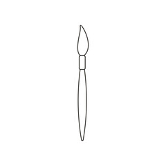 Paint brush for watercolor icon outlined