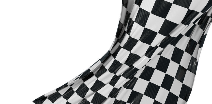 Dynamic image of a checkered flag waving, symbolizing speed, victory, and the excitement of racing and competitions.