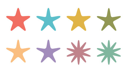 Obraz premium starfish , flat color vector set collection , white background , PNG and SVG